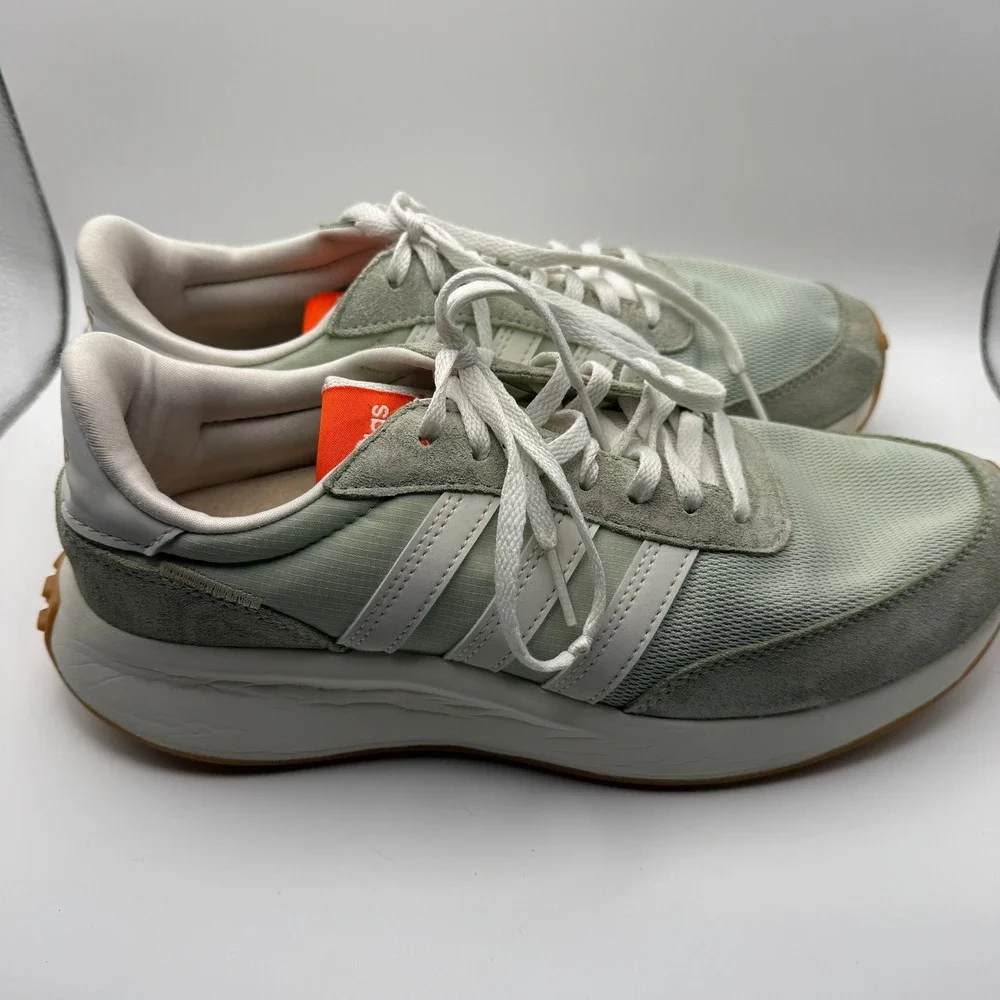 Adidas Retropy F2 Linen Green White Orange Sneakers HQ1973 Mens 8.5 Womens 9.5